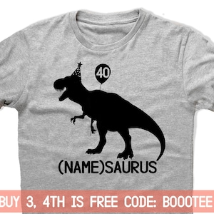 40th Birthday Shirt Funny Tshirt T-Shirt T Tee Bday Men Women Ladies Gift Present Turning 40 years old Husband Wife 1980 T-rex Tyrannosaurus