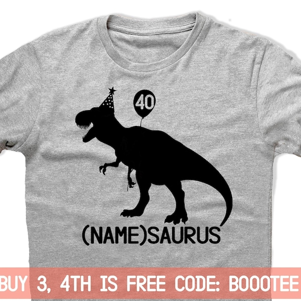 40th Birthday Shirt Funny Tshirt T-Shirt T Tee Bday Men Women Ladies Gift Present Turning 40 years old Husband Wife 1980 T-rex Tyrannosaurus