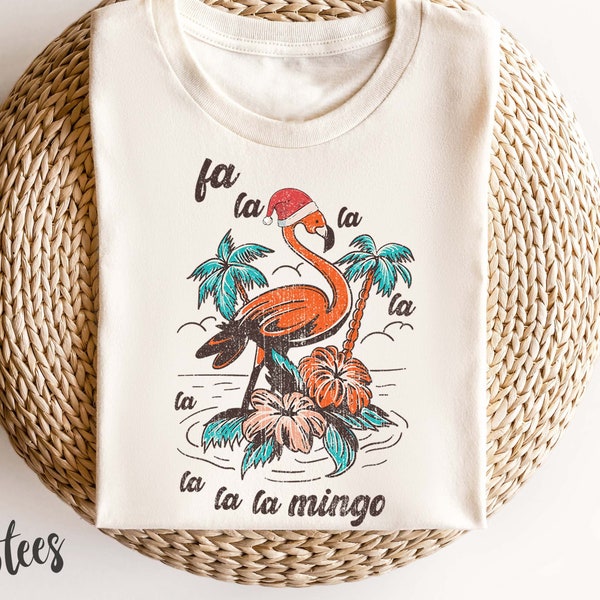 Flamingo Christmas Beach Shirts. Vacation Family Trip T-shirts. Adults Women Men Ladies Kids Baby Tshirt Matching Vacay Group
