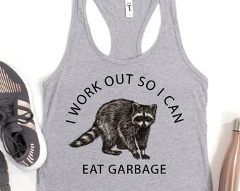Funny Workout Tanks for Women Raccoon Shirt T-shirt Tee Men Women Kids Gift for Her Gym Lifting