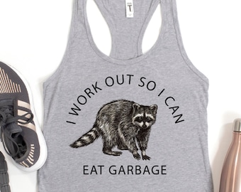 Funny Workout Tanks for Women Raccoon Shirt T-shirt Tee Men Women Kids Gift for Her Gym Lifting