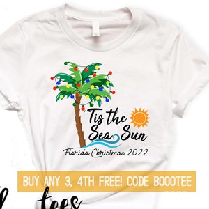 Christmas Beach Vacation Shirts Matching Family 2023Tshirts Pajamas Adults T-shirt Men Kids Women Xmas Tee Top Pjs X-mas Tropical in July
