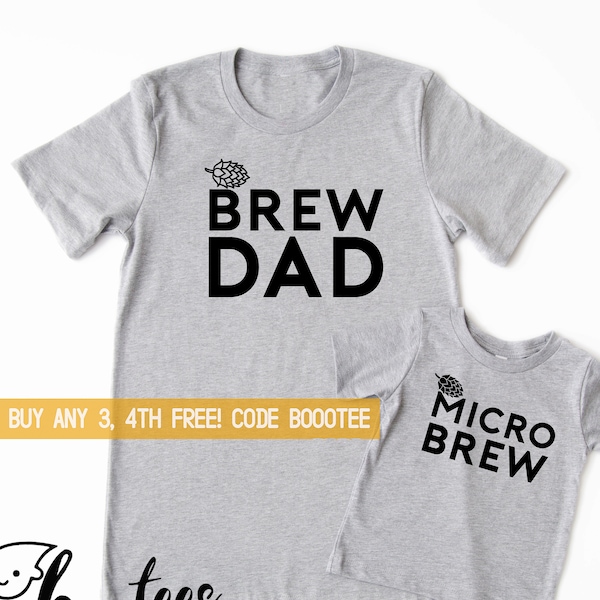 Fathers Day Gift for Dad Homebrew Matching Shirts T-shirt Tees Mens Pregnancy Announcement Microbrew and me Daddy to be Baby Son Daughter