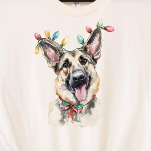 Jul T-shirt med schäfermotiv: Festlig semester Husdjur Hund Adoption Räddning Djurälskare Jul T-shirt För Veterinär Veterinärtekniker Petsitter Mamma
