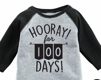 100 Days of School Shirt Kids Toddler T-Shirt T Tee Girl Boy 1st Grade Kindergarten Son Daughter Party Teachers Raglan Baseball Tee