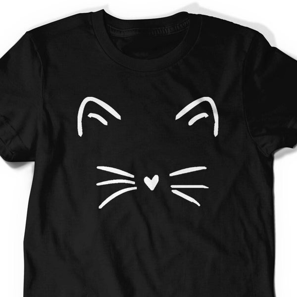 Cat Shirt Gifts for Her Kitty Tshirt Kitten T Shirt Tee Mens Womens Ladies Funny Women Cats  T-shirt Whiskers Face Girls Mothers Day Meow
