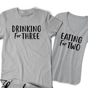 Mens Eating For Two Drinking For Three Couples Shirts | Dad Tee Mens Eating For Two Drinking For Three Couples Shirts | Dad Tee