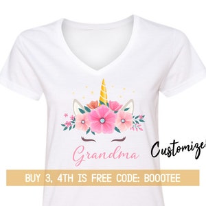 Grandma Shirt Mothers Day Gift Idea Unicorn Shirt Pregnancy Announcement Birthday Party T-Shirt T Shirt Tees Girl Women Kid Baby Shower Nana