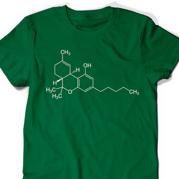 Cannabis Chemical Compound T-Shirt T Shirt Tees Funny Humor Womens Mens Gift Ideas Present Geek Nerdy Geekery Scientist Chemistry Marijuana