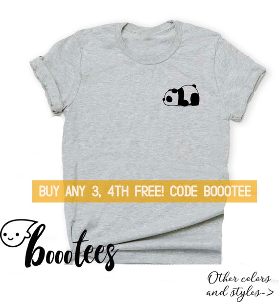 Panda Shirt Pocket Tee Cute Tshirt Men 