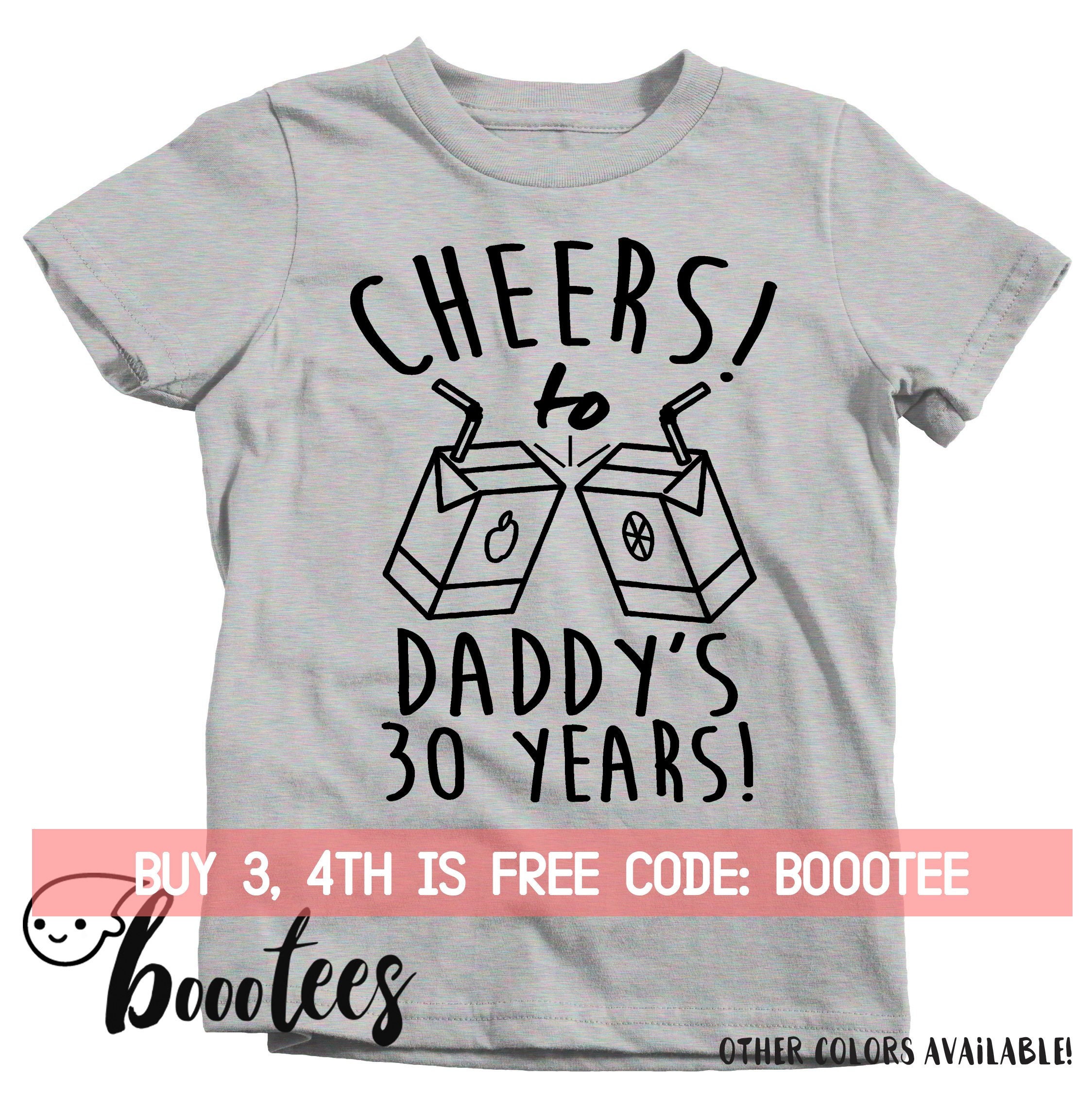 30th Birthday Shirt Kids Baby Toddler T-Shirt T Tee Bday Turning 30 Years Old Dad Son Daughter Birthday Party Outfit Girl Boy First Kid 30