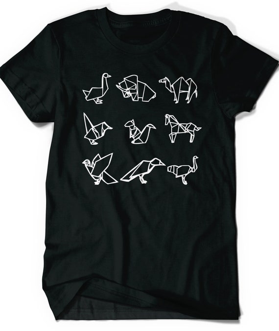 Origami Animal Graphic T-shirt: Japanese Paper Craft Tee - Etsy