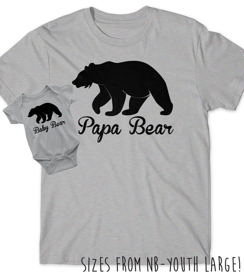Gift Idea for Dad Papa Bear Baby Bear Set Bear Cub Matching Pop T-Shirt Infant New Toddler Child Kid Dad Baby Shower Daddy Pop Dad Reveal 