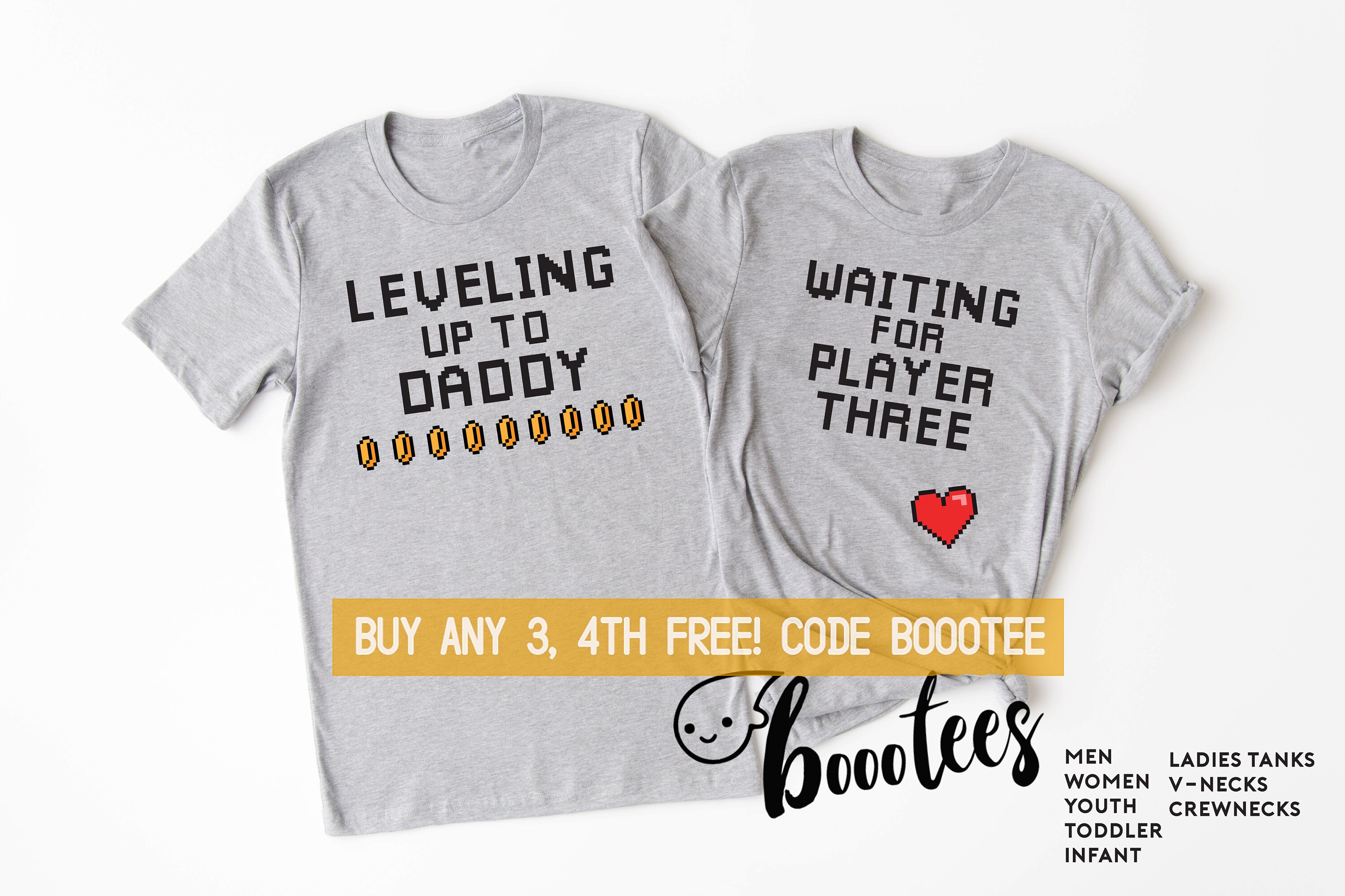 Gamer pregnancy announcement shirts Clearance