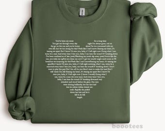 Your Custom Heart Text Shirts Sweatshirt T-shirt Love Wedding Vows Music Lyrics Book Quote Bible Verse Personalized Sweatshirt Tee Tshirts