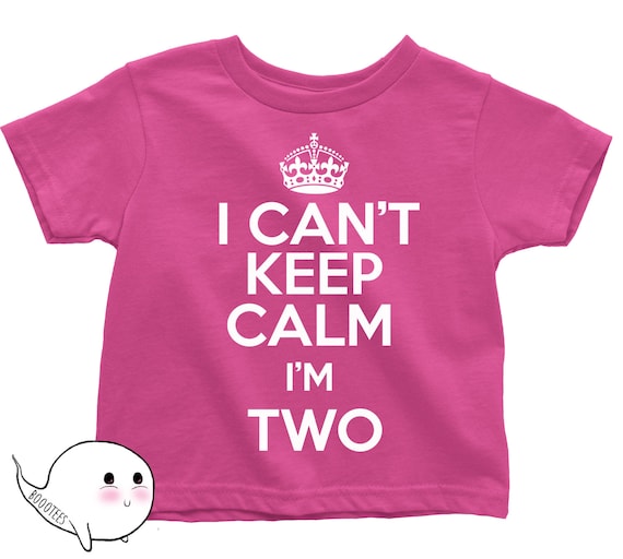 Girl's Can't Keep Calm Second Birthday Cake Party T-Shirt 2 year Old Boy's 
