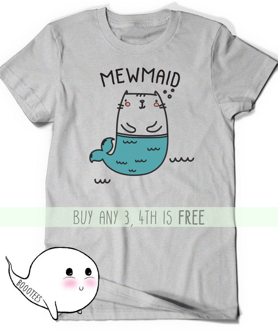 Cat Mermaid Mewmaid Youth T-Shirt
