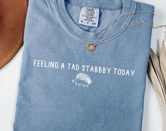 Feeling A Tad Stabby Today T-shirt: Funny 100% Cotton Porcupine Hedgehog Sarcastic Animal Humor Graphic Unisex Tee For Kids, Toddlers, Baby