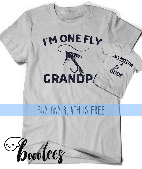 Fishing Gift for Grandpa Matching Grandson Father Set Child T