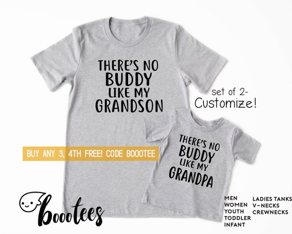 Fathers Day Gift for Grandpa Grandson Matching Kid Shirts Matching shirts for Grandfather Papa Grandson There/'s No Buddy like my T-shirt