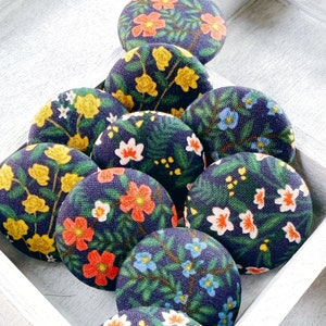 Boho Buttons Sewing Buttons, Large Buttons Crafts, Blue Flower Buttons, Button  Craft Supplies, Diy Handcrafted Fabric Covered Buttons, 