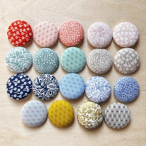 Oversized Bohemian Fabric Flower Buttons for DIY Crafts, Sewing, and Embellishments