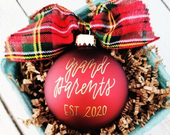 Personalized Grandparent Ornament - New Grandparents Gift - Baby Announcement Decor - Handmade Christmas Decoration