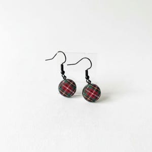 Boucles d'oreilles Stewart Royal tartan : cadeau de bijoux à carreaux artisanaux pour femme