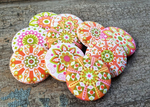Large Flower Craft Buttons, Fabric Covered Boho Buttons, Handcrafted Sewing  Buttons, Diy Buttons for Crafts, Button Sewing Accessories 
