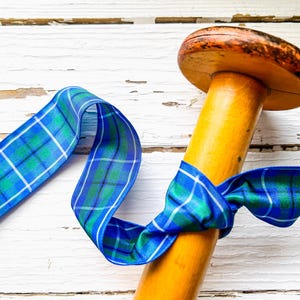 Ruban de Noël en tartan Douglas pour travaux manuels écossais, décoration de mariage et ornements des fêtes, coupe au bout de la bobine