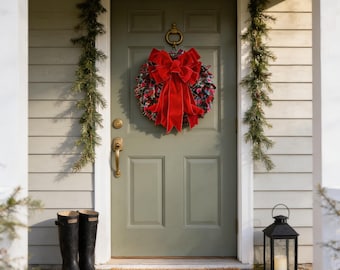 Rustic Tartan Rag Wreath, Scottish Plaid | Handmade Fabric Centerpiece | 12-Inch