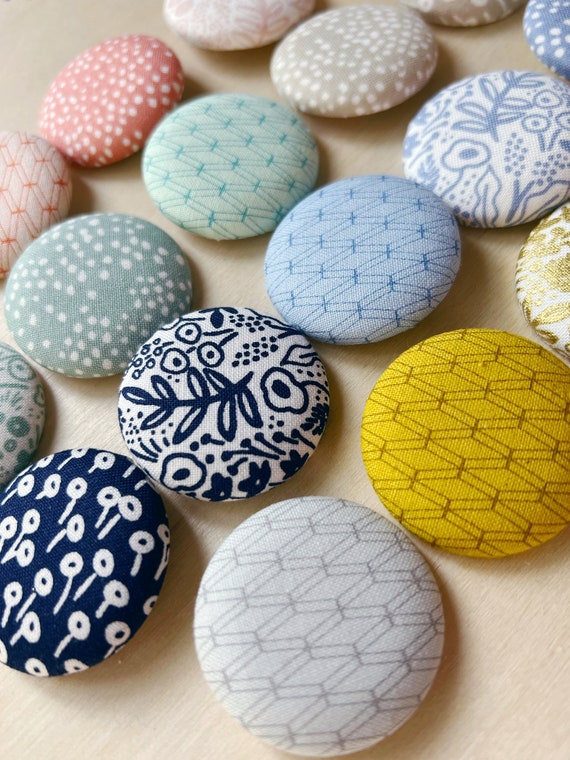 Large Flower Craft Buttons, Fabric Covered Boho Buttons, Handcrafted Sewing  Buttons, Diy Buttons for Crafts, Button Sewing Accessories 