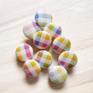 Spring Plaid Buttons for DIY Crafts and Sewing Projects