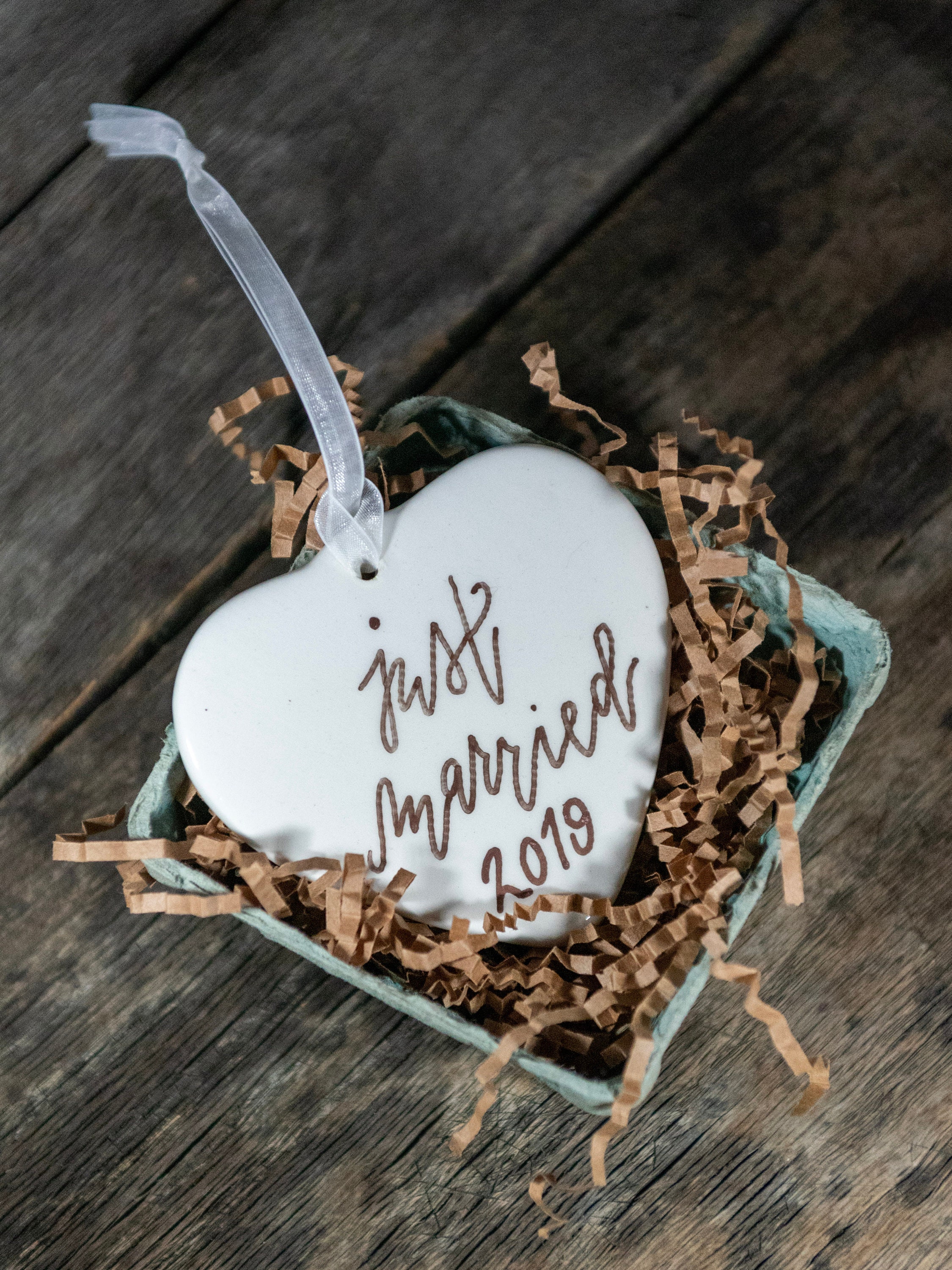 Just married ornament wedding ornament personalized Etsy