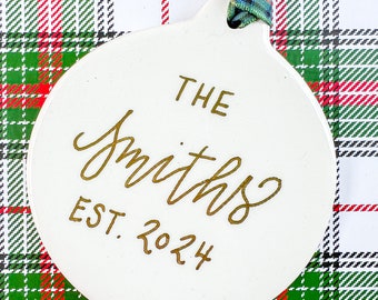 Personalized 2024 Christmas Ornament Gift for Couple - Wedding  Engagement Keepsake New Couples Gift