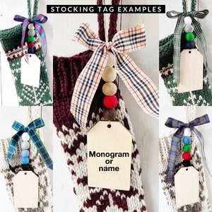 Knit snowflake christmas stockings
