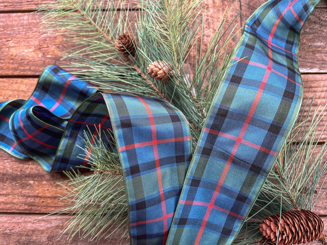 Acottish Ribbon Scottish Tartan Ribbon: 27 Yards of Polyester Plaid for Christmas ...
