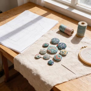 Fabric Covered Buttons: Wildflower Prints - Mixed Colors Set of 10
