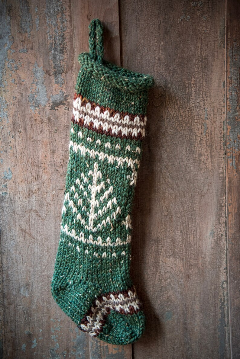 Christmas tree stocking fair isle stockings personalized Etsy