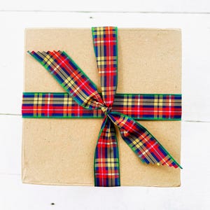 Buchanan Tartan Ribbon: Scottish Plaid Polyester Gift Wrap - 5 Yards