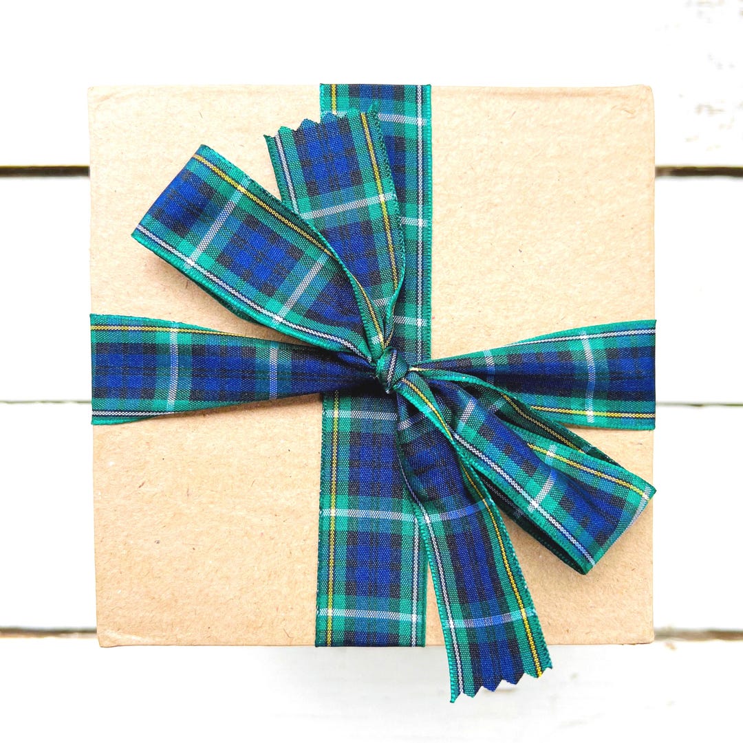 Acottish Ribbon Scottish Campbell Tartan Ribbon, Blue-green Plaid - Christmas Decor (5 ...