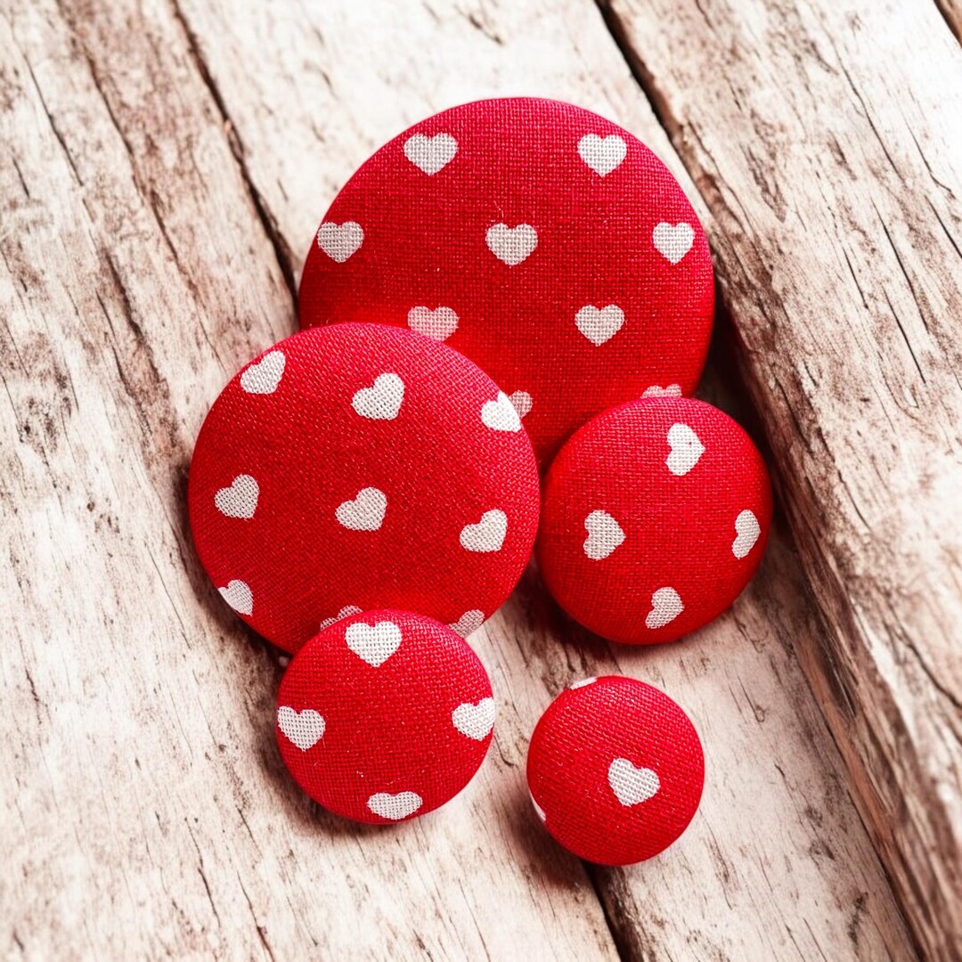 Red Heart Buttons for Valentine's Day DIY Crafts and Sewing Projects - Etsy