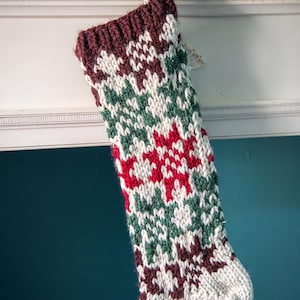 Farmhouse Wool Christmas Stocking, Quilt Square Pattern (Custom Order)