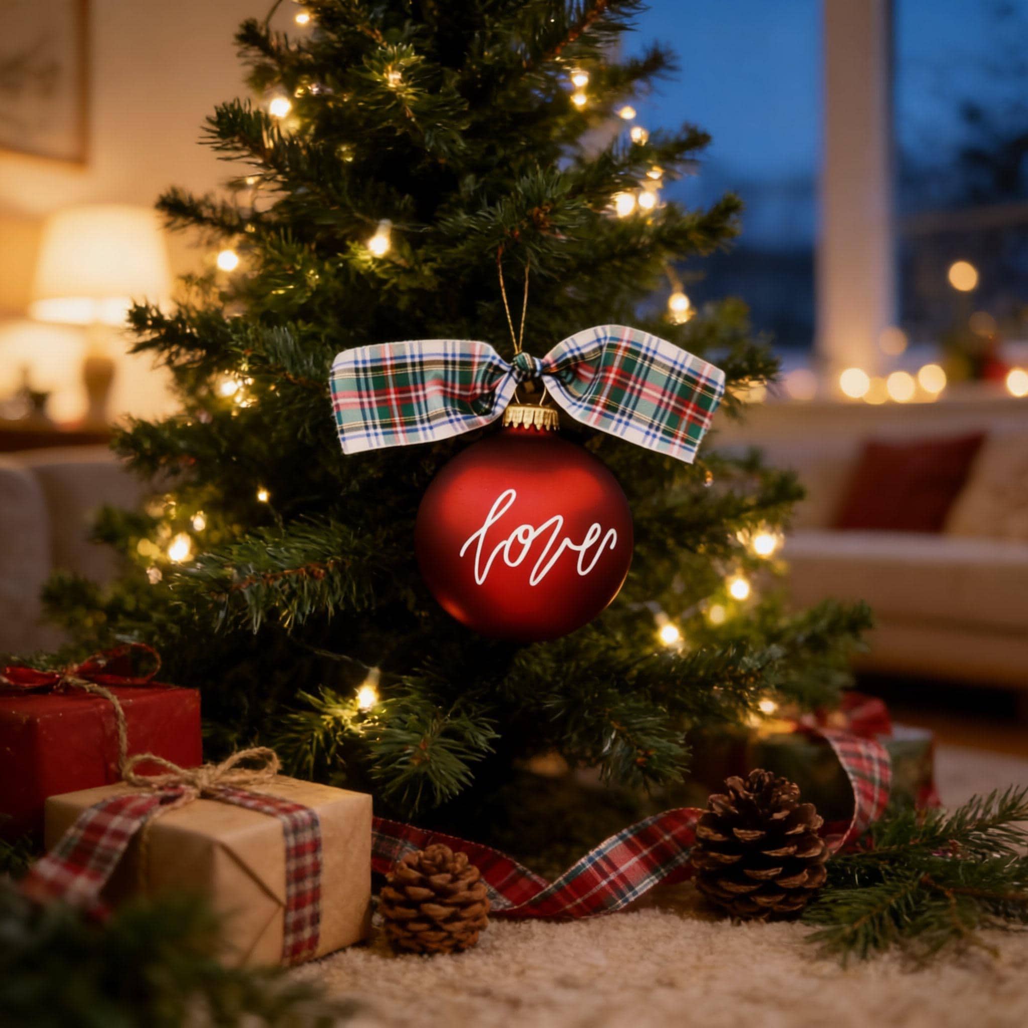 Love Christmas Ornament: Personalized Holiday Decoration (glass, 4