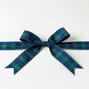 Black Watch Tartan Ribbon, Scottish Plaid Trim | Polyester | 3/8"-2 3/4" (Choice of Length)