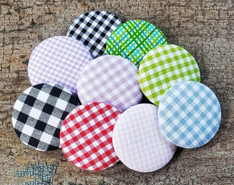100 GINGHAM PATTERNED 12MM RESIN BUTTONS # BLUE/ PINK OR MIXED #CRAFTS 