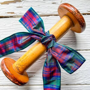 Ruban de Noël design tartan écossais Lindsay - Fourniture de guirlandes de Noël - Coupe en bout de bobine