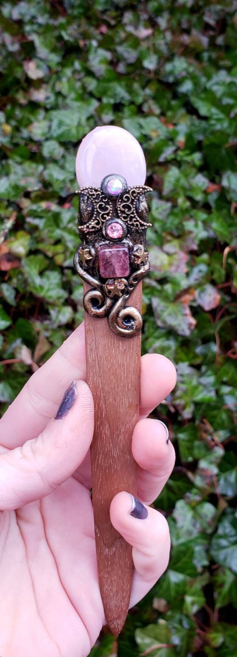 Crystal letter opener Rosequartz magic wand letter opener