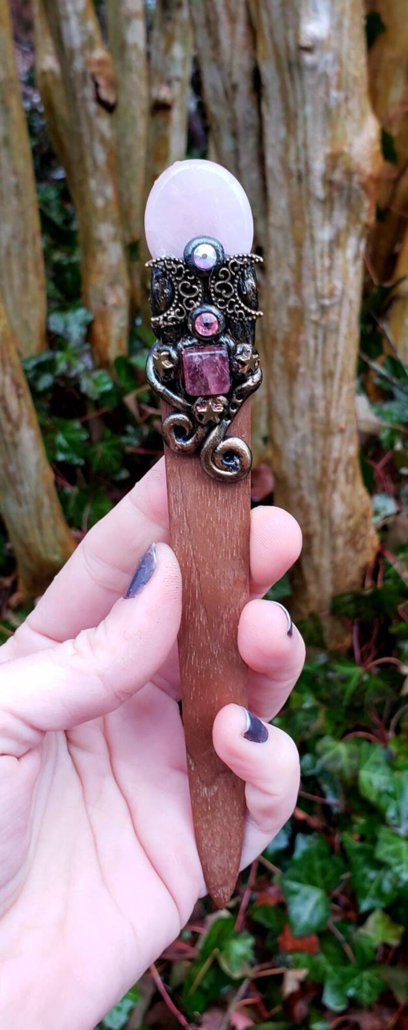 Crystal letter opener Rosequartz magic wand letter opener
