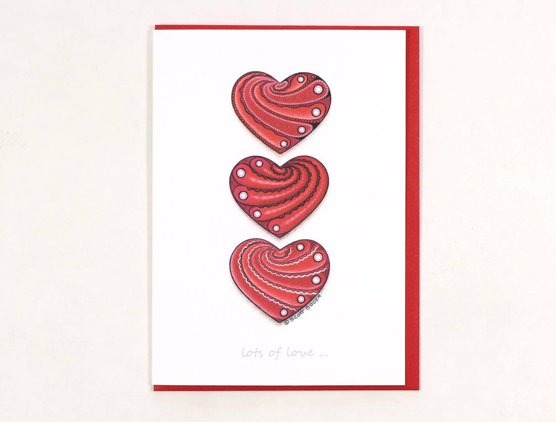 Hearts Greeting Card Etsy
